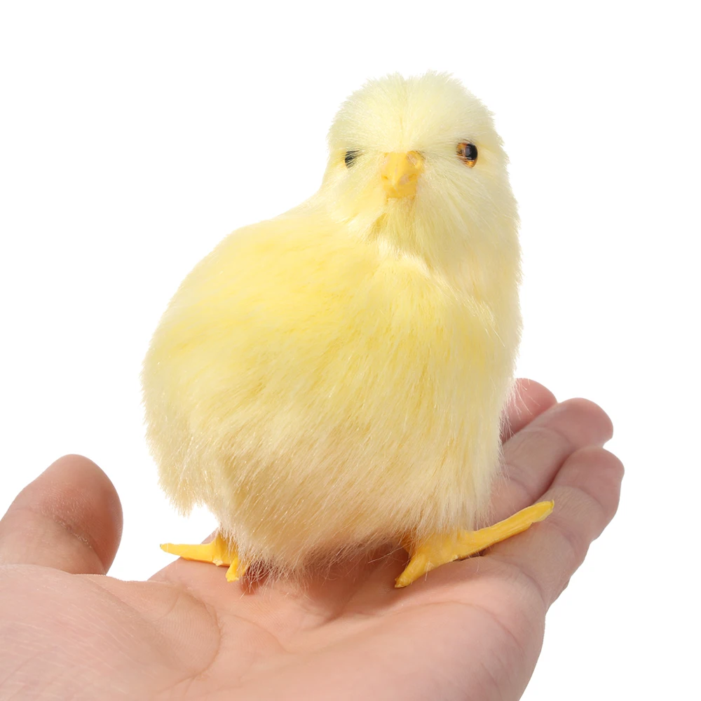 ฉากมินิรุ่นน่ารักตุ๊กตาจําลอง Furry ไก่อีสเตอร์ Plush Chick ของเล่นเด็กนกเหมือนจริง