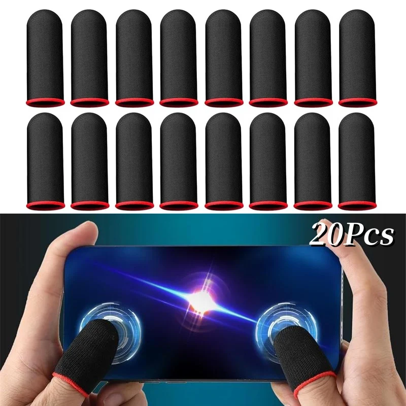 

20 шт., игровые накладки на палец для телефона, защита от пота, дышащие бесшовные чехлы на пальцы с сенсорным экраном для игр