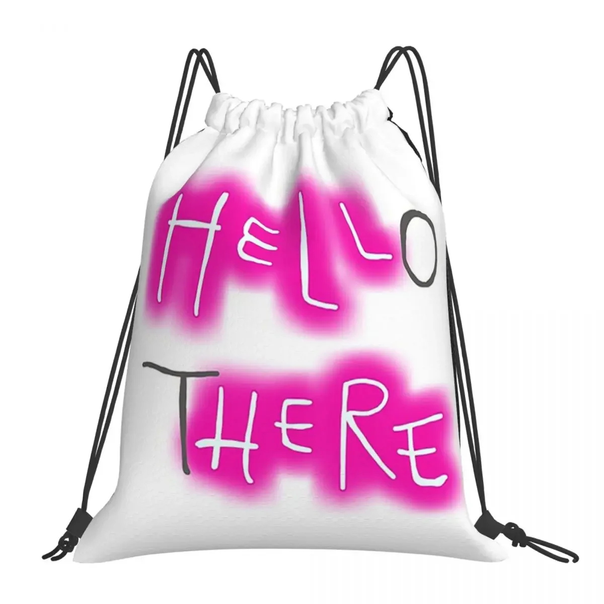 Hello There Backpacks Fashion Portable Drawstring Bags Drawstring Bundle Pocket Sports Bag BookBag For Man Woman School