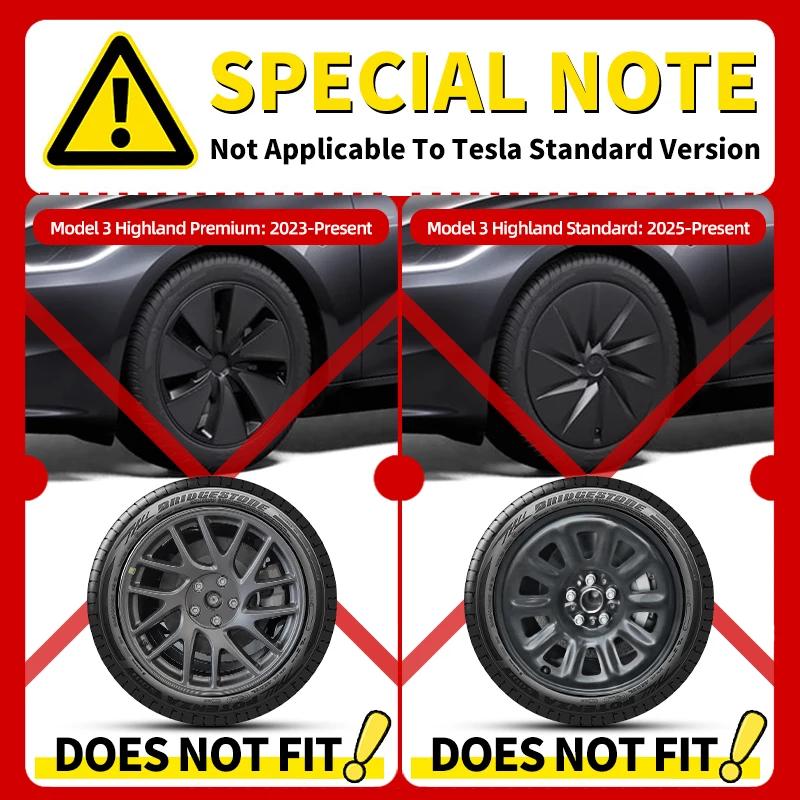 4szt. Pokrywy Kół w Stylu Pająka 18” do TESLA Model 3 (2017–2023) – Tylko dla Modelu 3 — zdjęcie 3