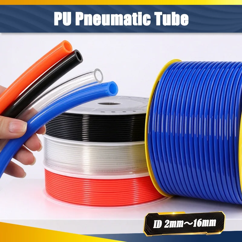2/10m Pneumatic PU Tubing Flexible Component Air Hose For Compressor Polyurethane Tube 3x2/5x3/6x4/8x5/10x6.5/12x8/14x10/16x12mm