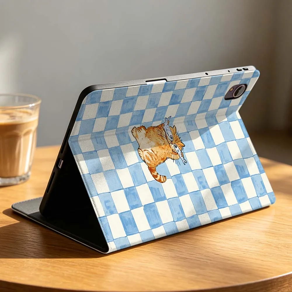 Creative Grid Cat Dog For Huawei Matepad M6 10.8 11 11.5S Pro Air SE Honor Tab 8 9 10 V9 X8 X9 X10 Magic Pad GT 2 3 Tablet Case