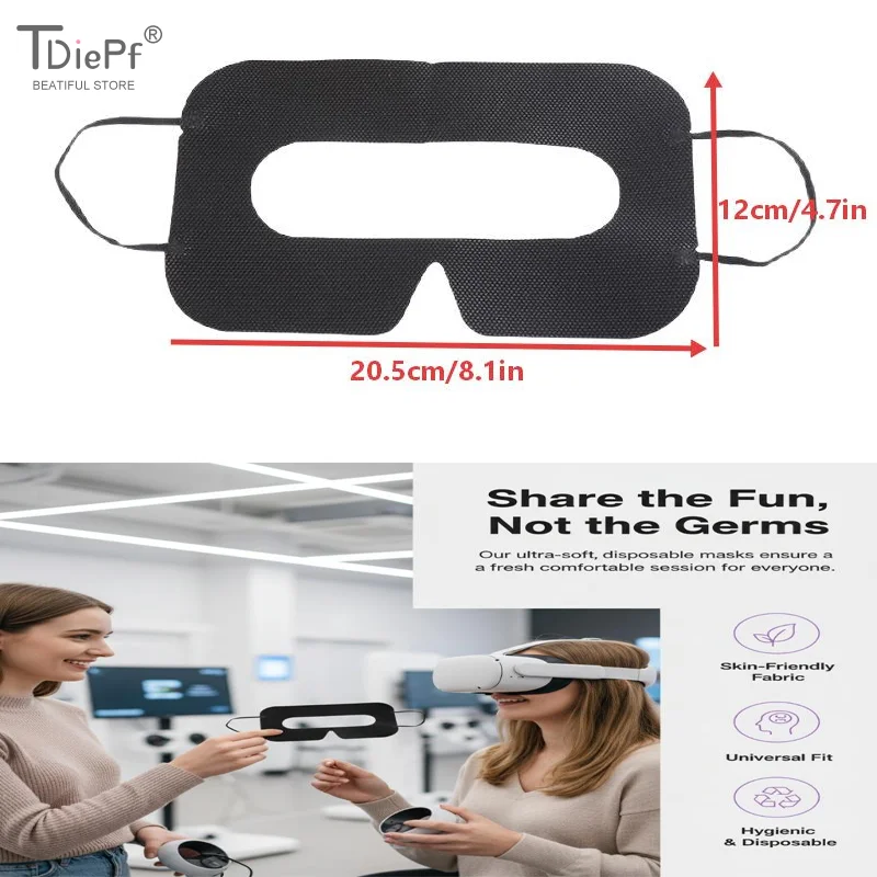 

100Pcs Universal Hygiene Disposable Eye Mask Sweat Breathable Face Protection For Headset Accessories Sweat Breathable Eye Cover