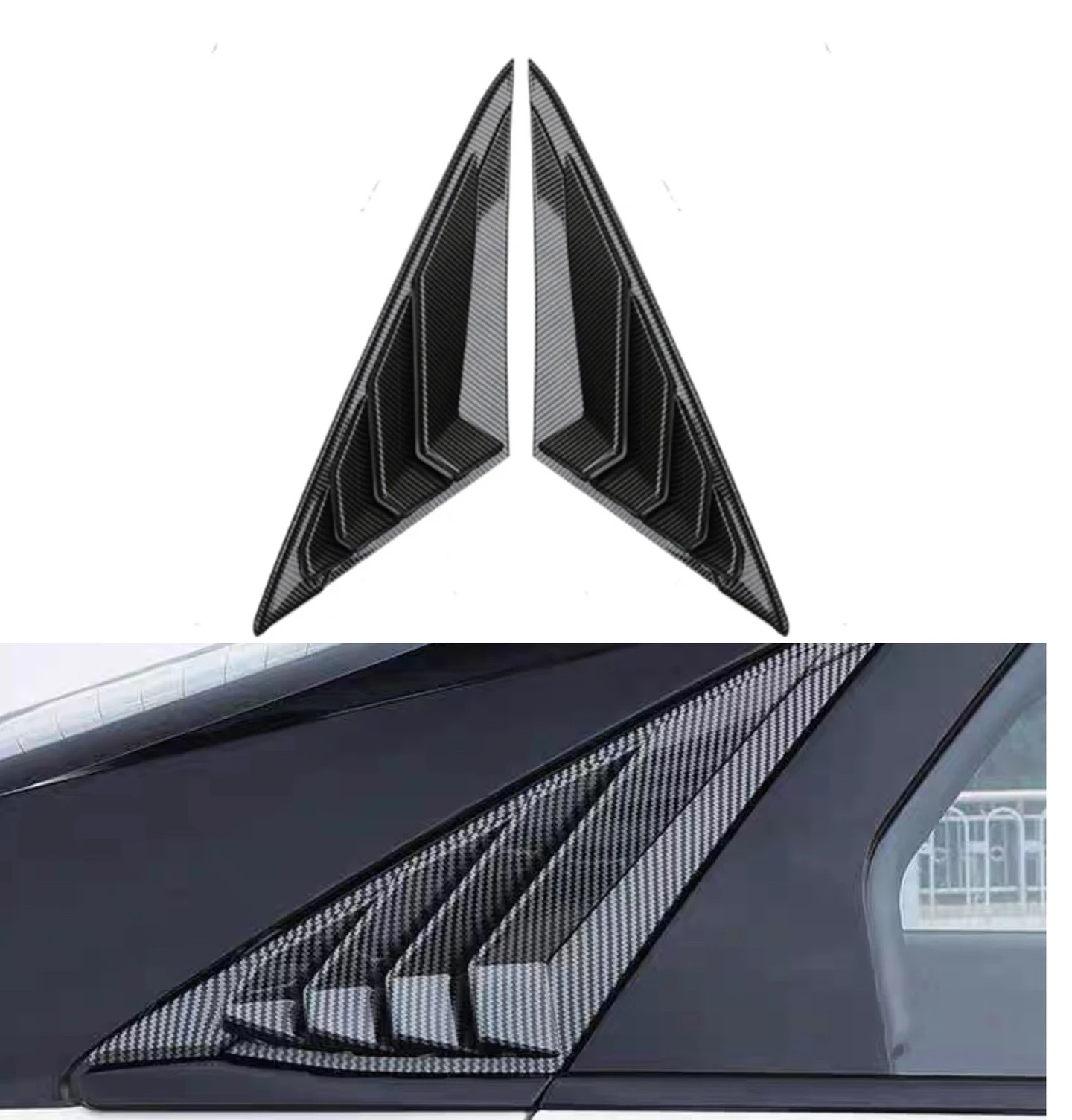 Rear Window Louver Shutter Cover  Fit For Hyundai Elantra 2021 2022 Trim  Air Vent Scoop Shade Accessories