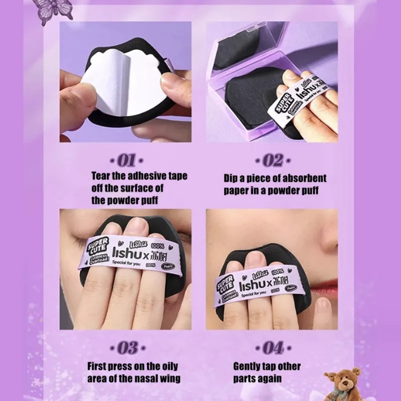 Lishu 100 แผ่นดูดซับน้ํามันกระดาษซับแป้งพัฟสําหรับควบคุมน้ํามันแต่งหน้าการตั้งค่าความงามเครื่องสําอางค์เครื่องมืออุปกรณ์เสริม