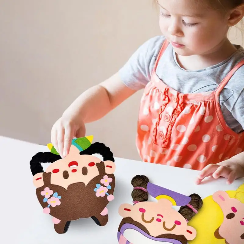 Braid Hair Busy Book Teaching Material Princess Braid Busy Book Sorting Toys Handmade Motor Skill Felt Braiding Toy For Kids