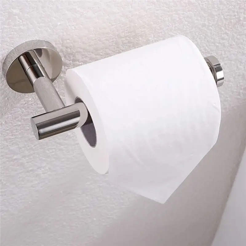 NEW HOT In Stock-Toilet Paper Holder For Kitchen Bathroom Dispenser And Hangers Wall Mounted Black
