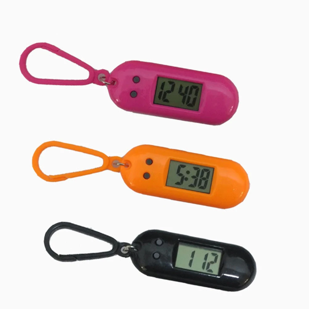 

4pcs Keychain Pocket Watch Simple Electronic Watch Clip-On Timepiece For Students Mixed Color Belt Loop Backpack Attachable