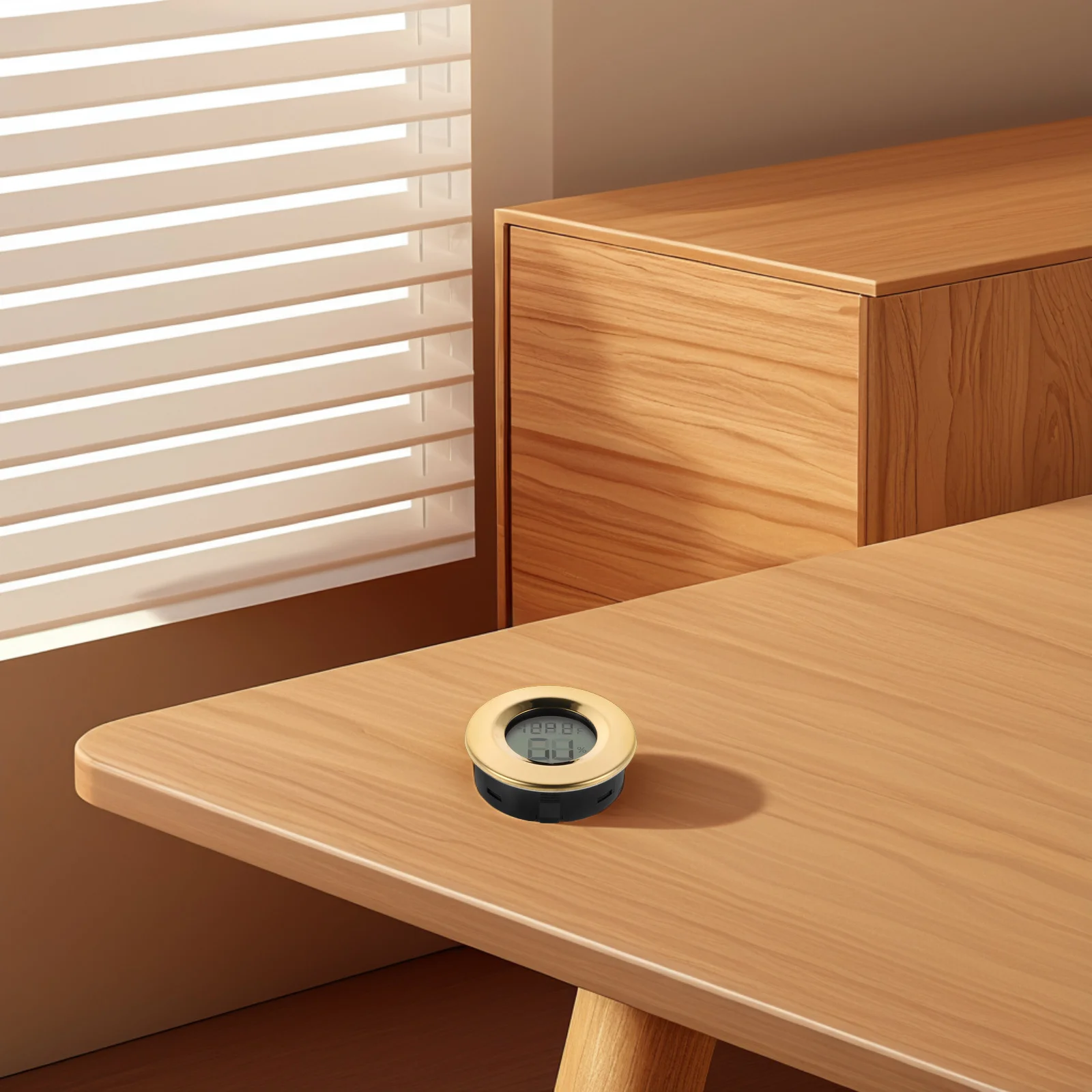 

Digital Hygrometer Thermometer Mini Round Embedded Gauge for Indoor Wine Cabinet Reptile Temperature Humidity Monitor