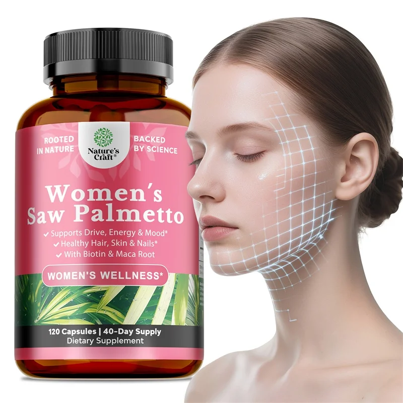 

Saw Palmetto for Women - Powerful DHT Blocker To Support Hair, Skin, and Nail Health, Relieve Urination Problems