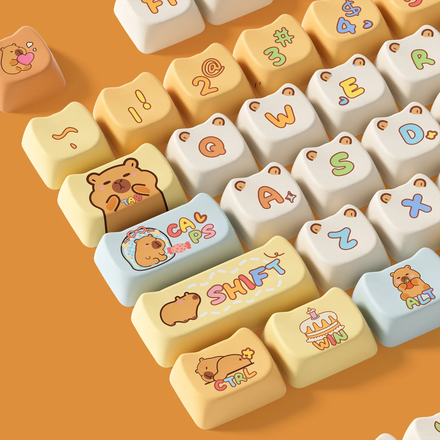 Akko Capybara MAO Profile Keycap Set 142-Key PBT Dye-sublimation Cute Cartoon Mechanical Gaming Keyboard Keycaps DIY Accessories