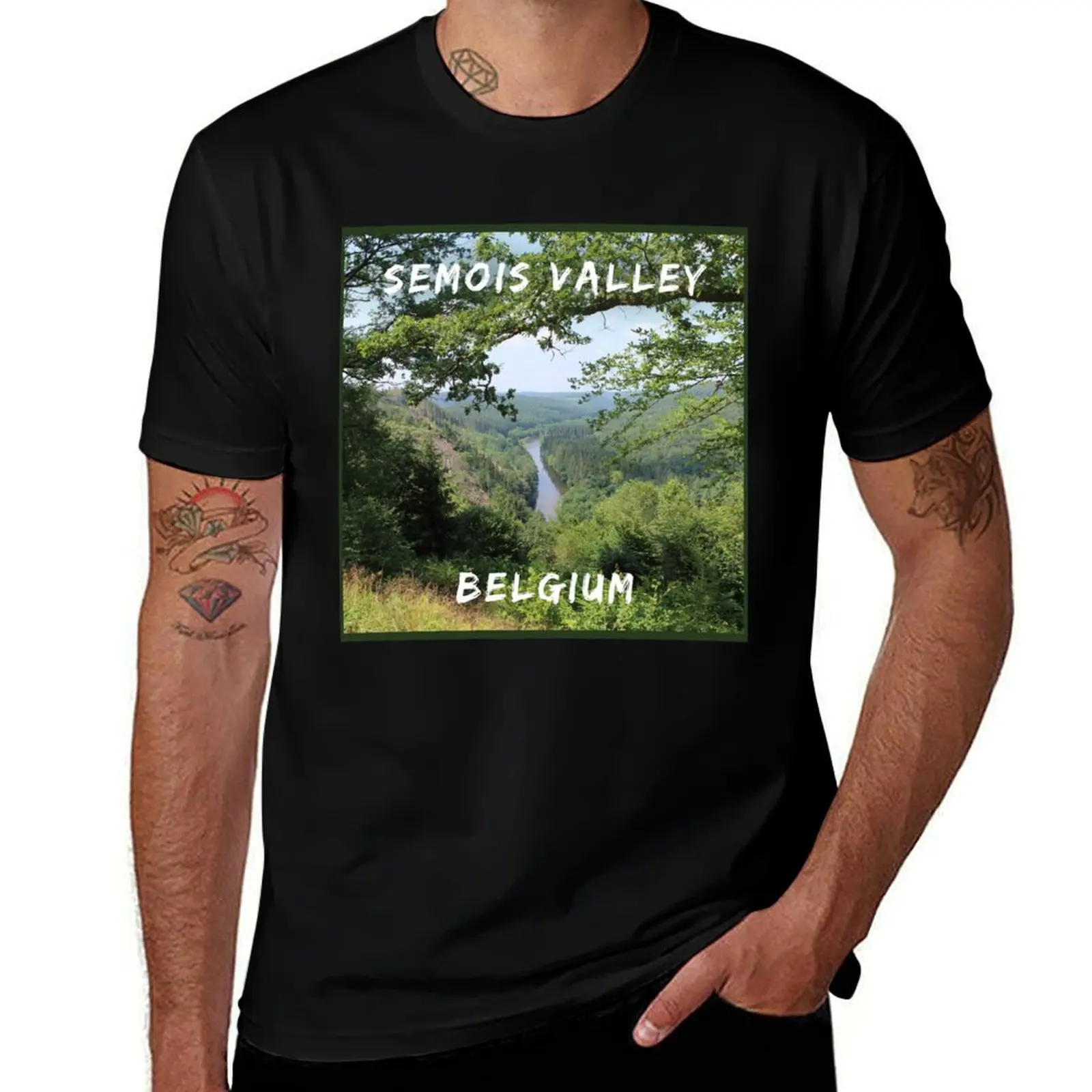 Semois Valley View, Ardennes, Belgium T-Shirt Holiday Vacation Tee Shirt T-Shirt