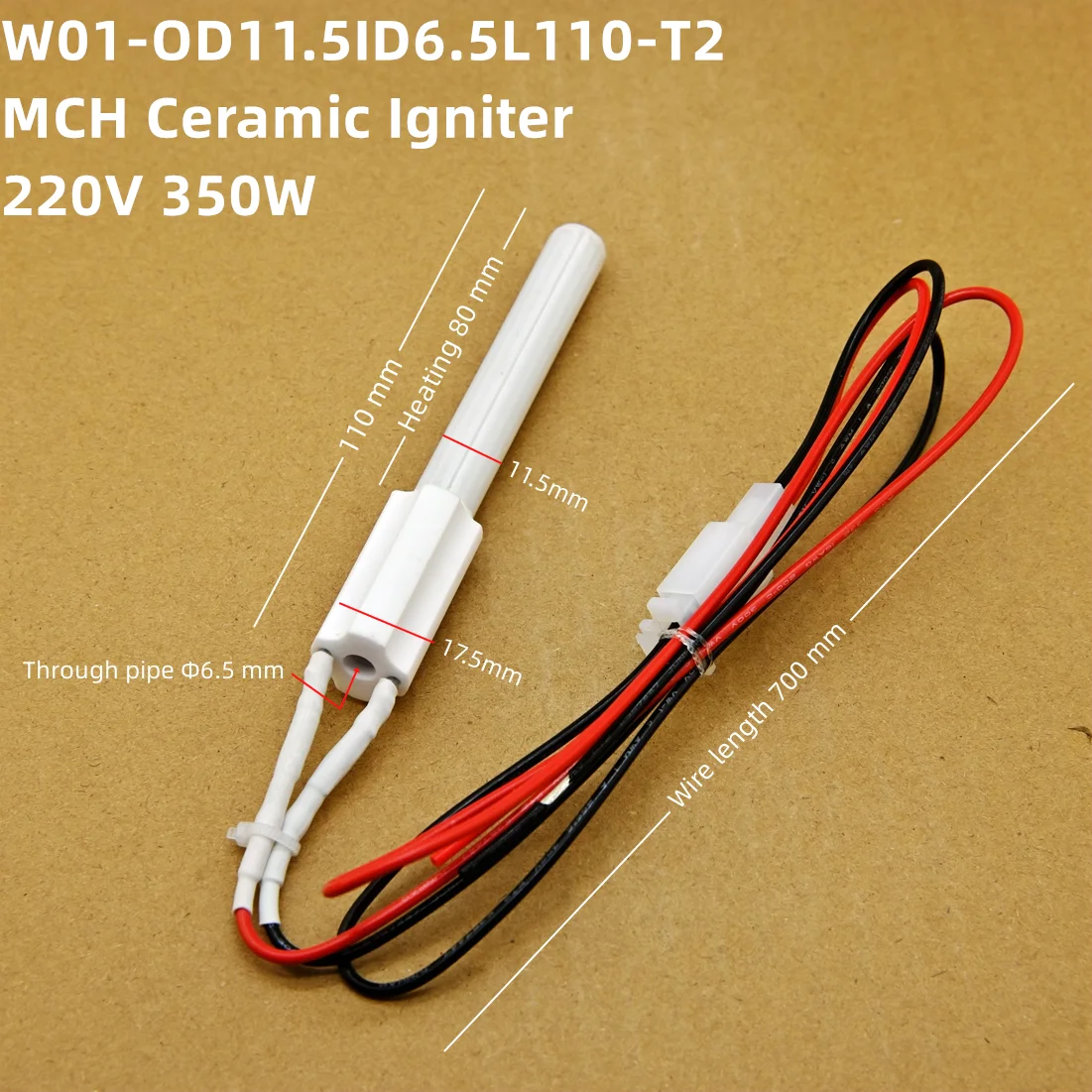 Electronic ceramic Igniter 220V 350W  wood chip particle oven ignition rod, biofuel heater kitchen accessories oven ignition rod