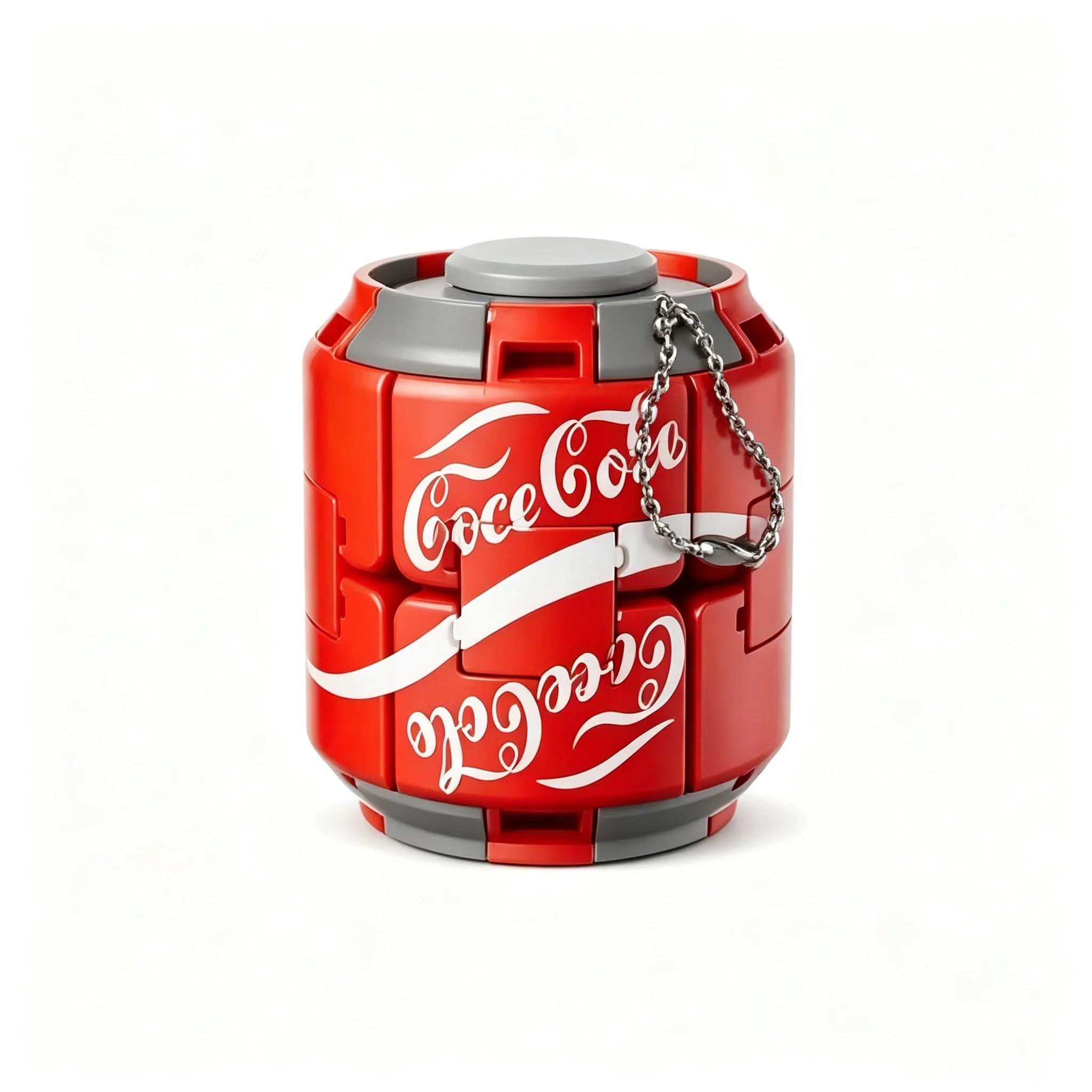 Novelty Soda Can Fidget Spinner Ball Cute Keychain Rotating Puzzle Push Bubble Stress Anxiety Relief For Adults Kids Office Desk