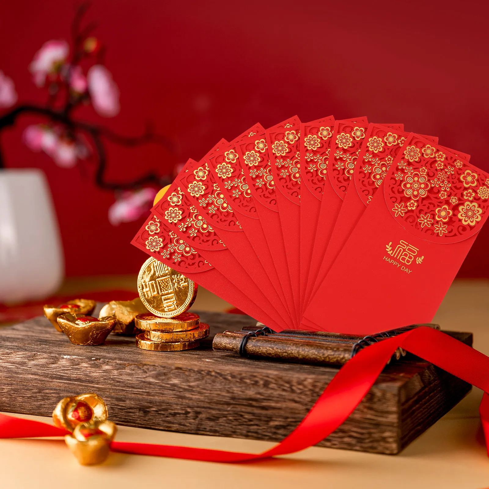 

10Pcs Red Envelopes Chinese New Year Red Packets Spring Festival Traditional Money Packets Decorative Gift Pockets
