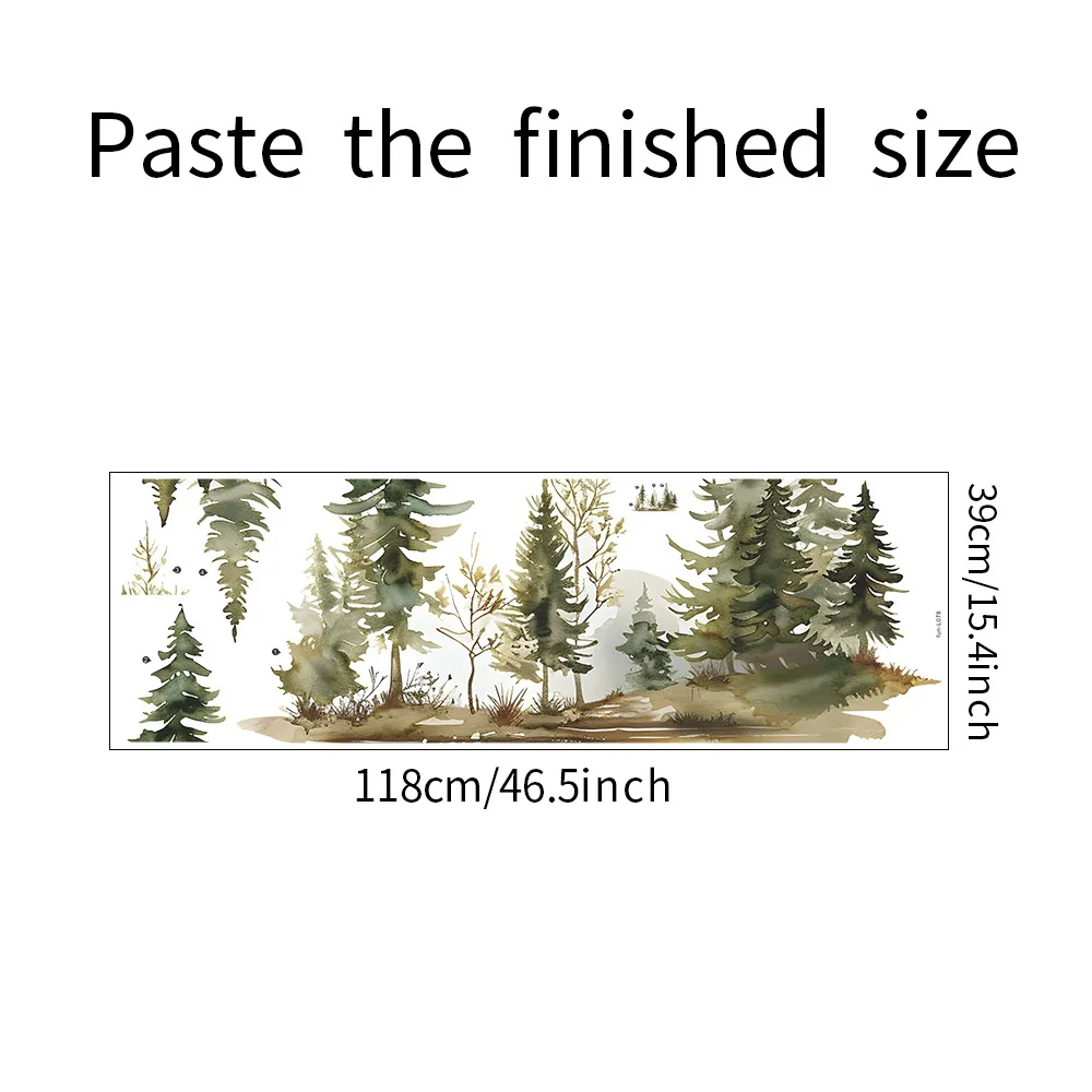 Convenient fashion watercolor forest bedroom living room background landscaping decorative wall stickers self-adhesive