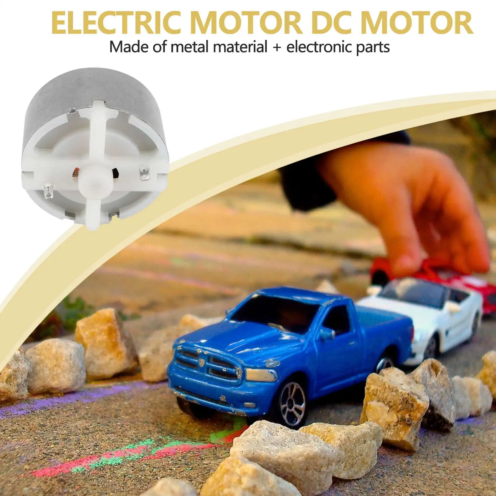 Motor DC prateado com velocidade de marcha lenta, 32 mm de diâmetro, RF-500 TB-12560, DC 1.5 - 12 V, 2700 U / MIN