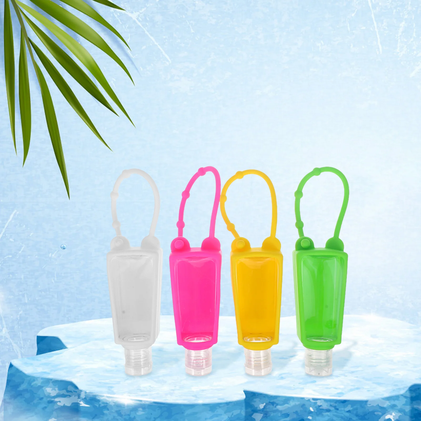 

20pcs Travel 30Ml Keychain Empty Squeeze Bottle Leakproof Silicone Pet Durable Portable Liquid Container For Bath Oil Shampoo