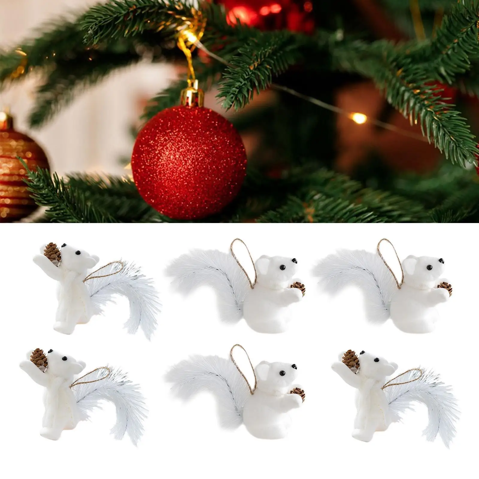 2 Pieces Squirrel Hanging Pendant Christmas Hanging Decoration Photo Props Gifts