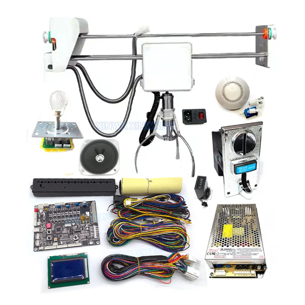 55 Centimeter DIY Claw Crane Machine Kit, Toy Vending Game Mainboard Equipped with Multi Coin Receiver for Custom Arcade Cabine