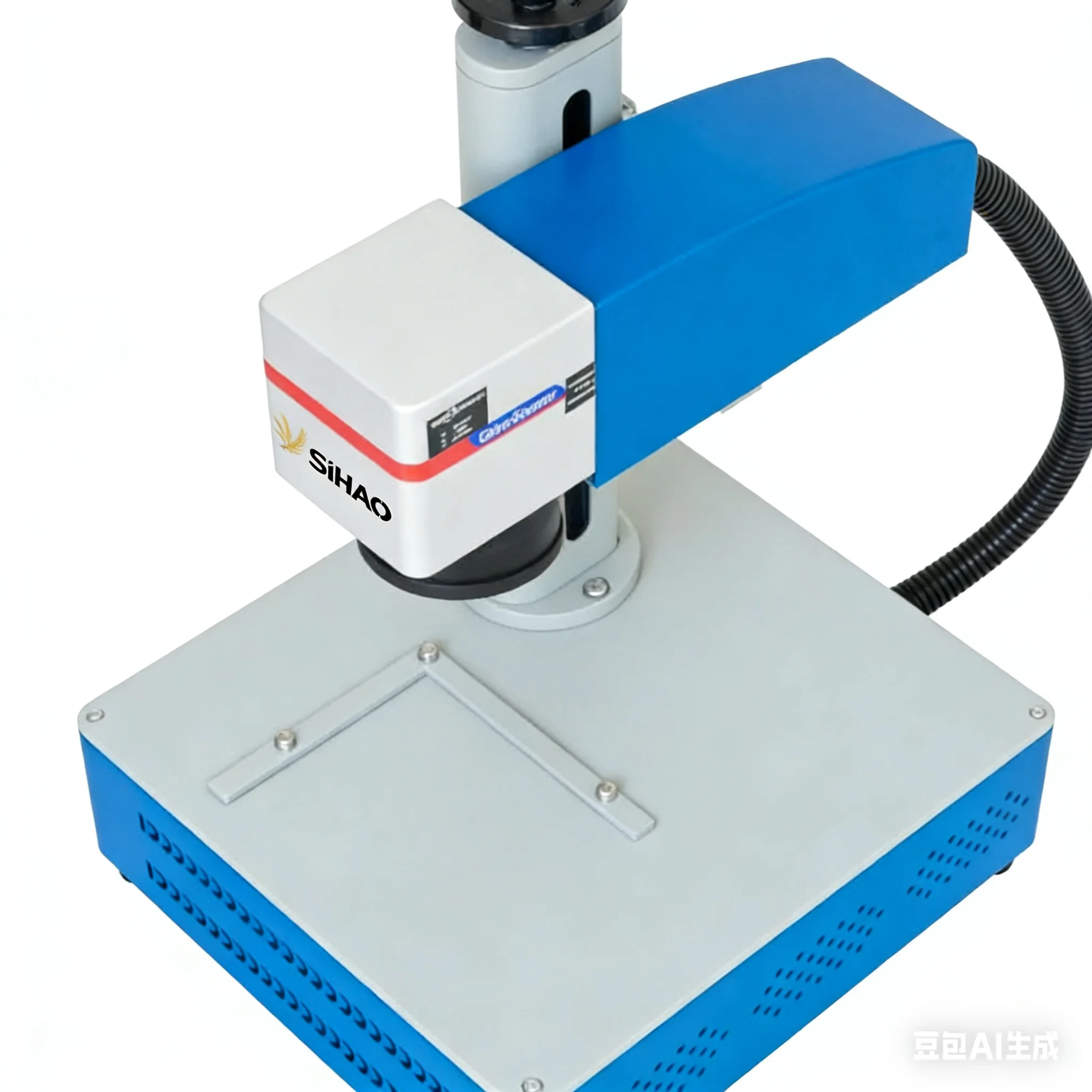 SIHAO 20 واط 30 واط 50 واط آلة التعليم بليزر الألياف النقش بالليزر قطع النقش لشعار معدني مع محور دوار