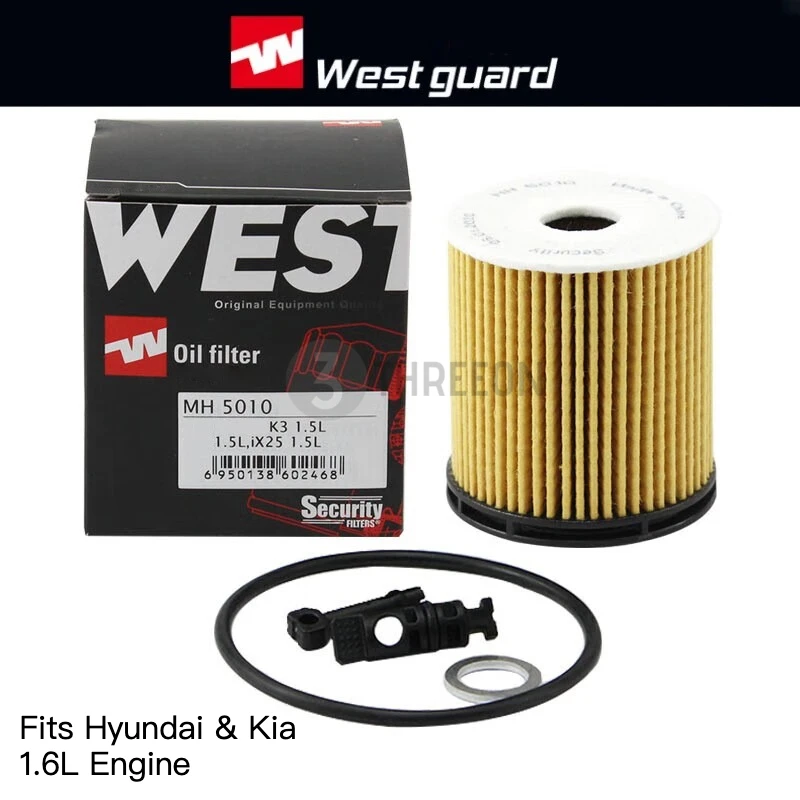 For Hyundai & Kia 1.6L Elantra i20 Kona Santa Fe Sonata Tucson Accent Venus K8 Sorento Sportage WESTGUARD Oil Filter 26350-2M000