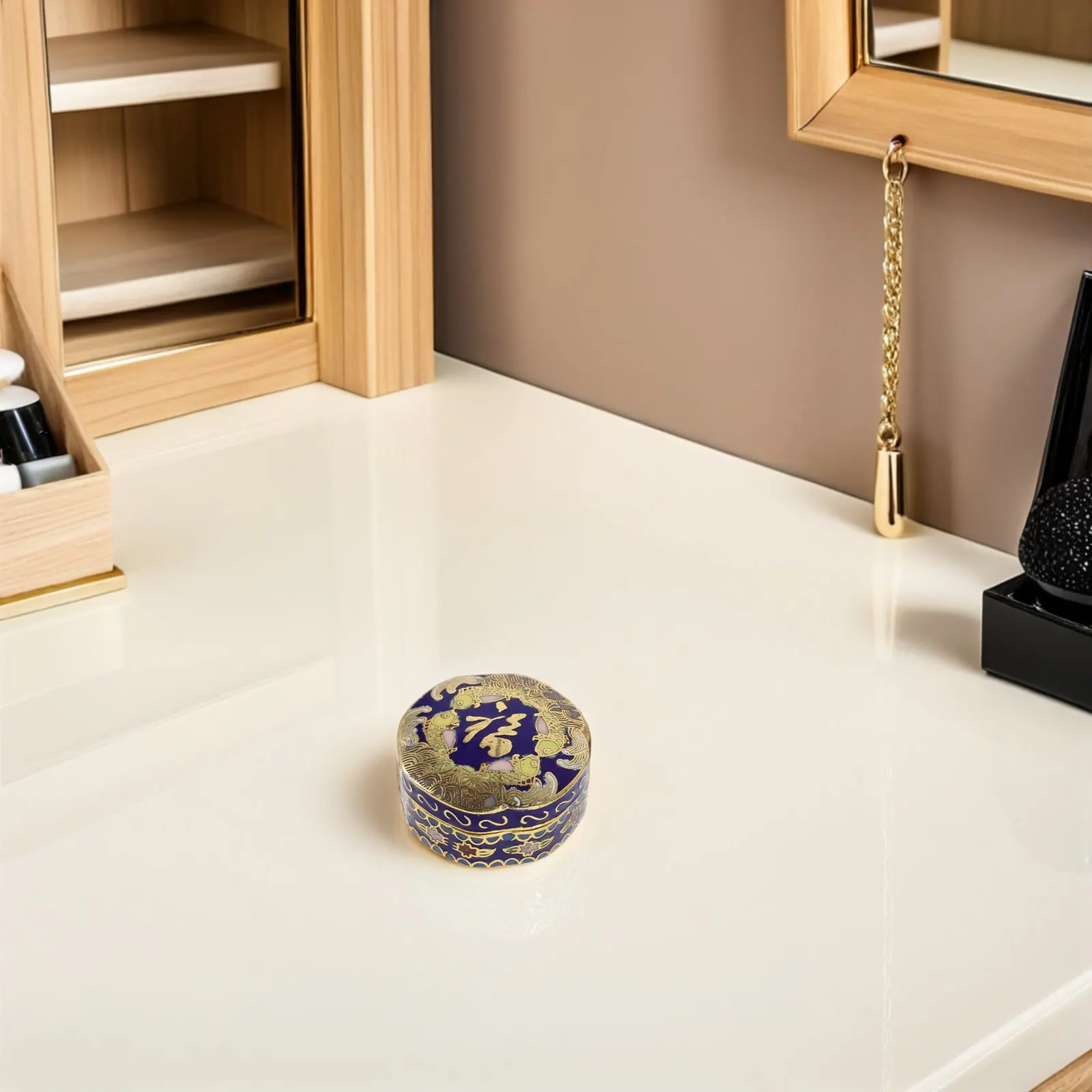 Metal Enamel Jewelry Box European Vintage Round Trinket Chest for Rings Earrings Necklace Storage Portable Keepsake Organizer