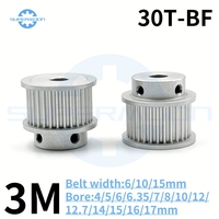 HTD 3M 30 Teeth Timing Pulley Bore 4/5/6/6.35/7/8/10/12/12.7/14/15/16/17mm For Belt Width 6-15mm Gear Pulley Transmission Wheel