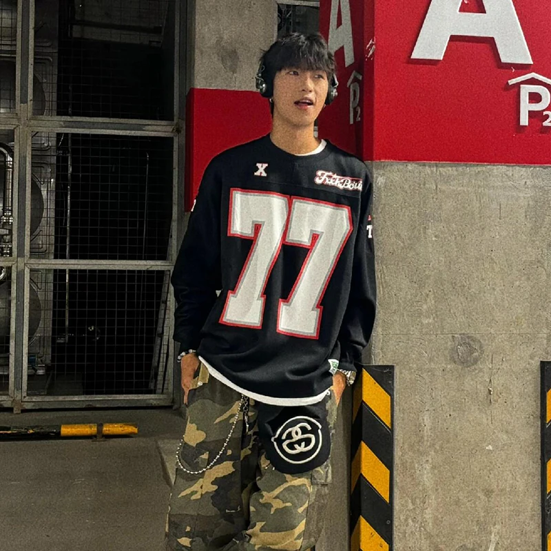 

American Retro Hoey Racing Jaet round Ne Sweatirt Men's Spring Autumn Vintage Ice Hoey orm High-End Racing Suit...