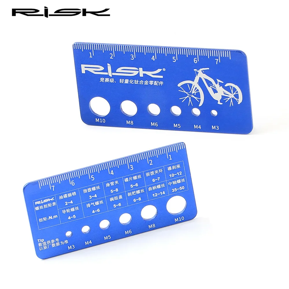 RISK mini Bike Screw Measuring Ruler Portable Bicycle Tools Titanium Screw Measure tool Metric MTB Road Bike Screw Length Meter