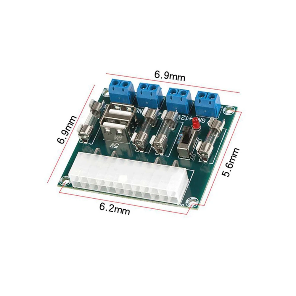 Outlet Wiring Adapter Power Output Board 24Pin Desktop ATX Power Adapter Board Computer Power Supply Breakout Transfer Board