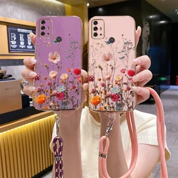 G 30 G 20 Bloom Flower Luxury Plating Phone Case For Motorola Moto G30 G54 G84 G42 G9Plus G53 G31 G22 G8Play G20 G23 G72 Cover