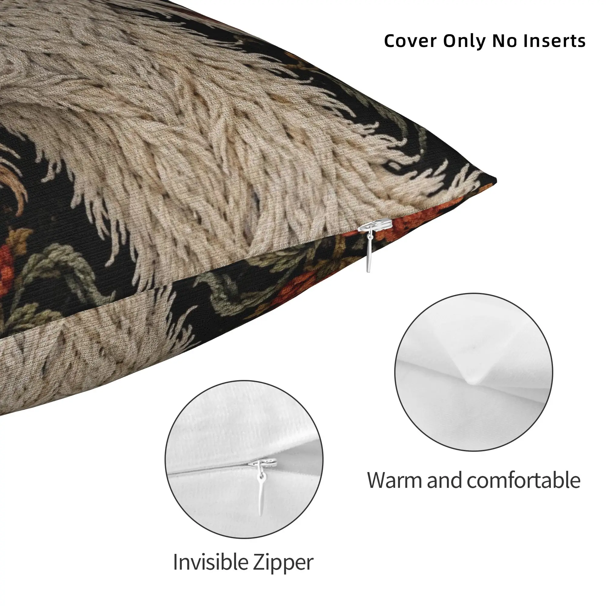 Printed Screaming Goat Horror Gothic Floral Pillowcase Polyester Cushion Cover Halloween Pillow Case Cover Home Dropshipping