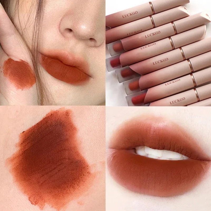 Rouge à Lèvres Velours Hydratant Longue Durée, Crème Brillante Jules, Teinte Rouge Sexy, Maquillage Imperméable, Cosmétiques Coréens, 256, 6 Documents