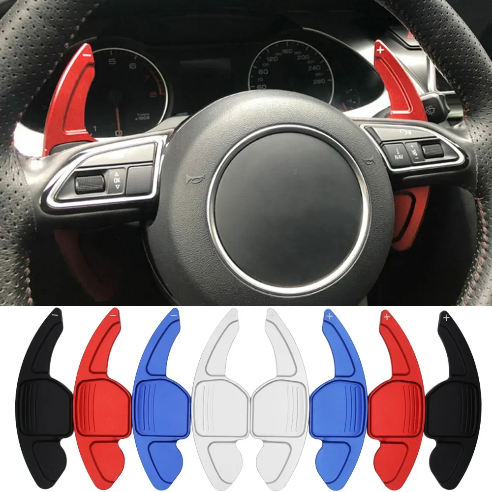 For Audi A1 8X A3 8V A4 A5 A6 C7 A7 A8 2013 2014 2015 Quattro Sline Car Steering Wheel Shifter Paddle Gear DSG Extension Sticker