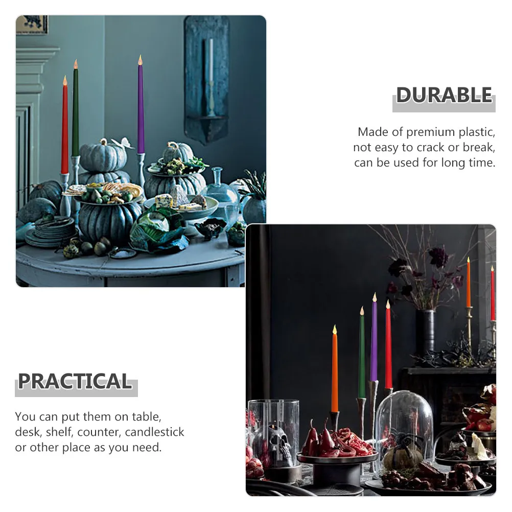 

12Pcs Flameless LED Electronic Operated Taper Candles Warm Light No Drip Safe for Weddings Holidays Electric Candles