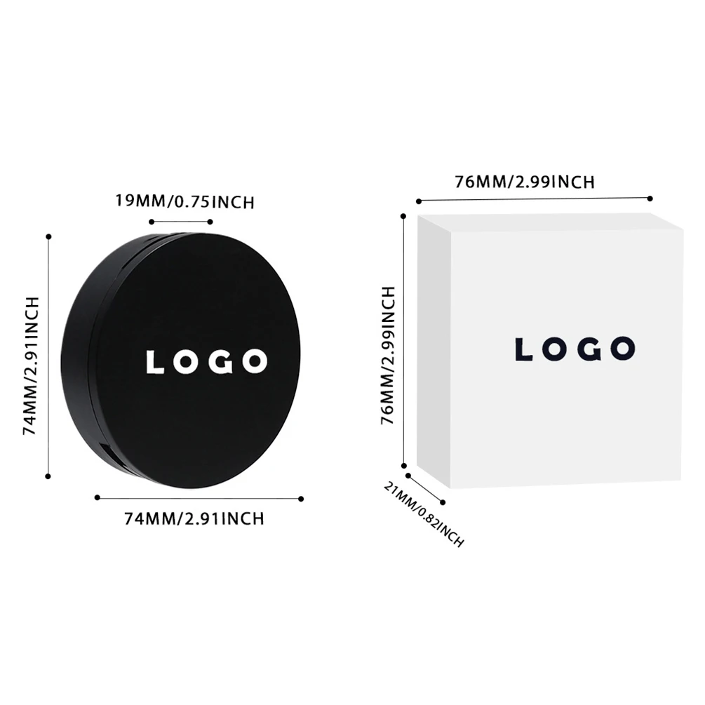 คอนซีลเลอร์เนื้อแป้งอัดแข็ง 22 สี แบรนด์ส่วนตัว โลโก้สั่งทำ ติดทนนาน ปกปิดจุดด่างดำ สิว กันเหงื่อ แพ็คเกจสีดำ เมคอัพวีแกน