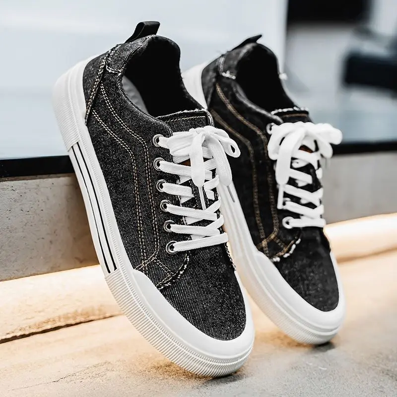 Men's 2026 Spring Summer Low Top Canvas Shoes Breathable Casual Medium Heel Non Slip Fashion Versatile Sneakers