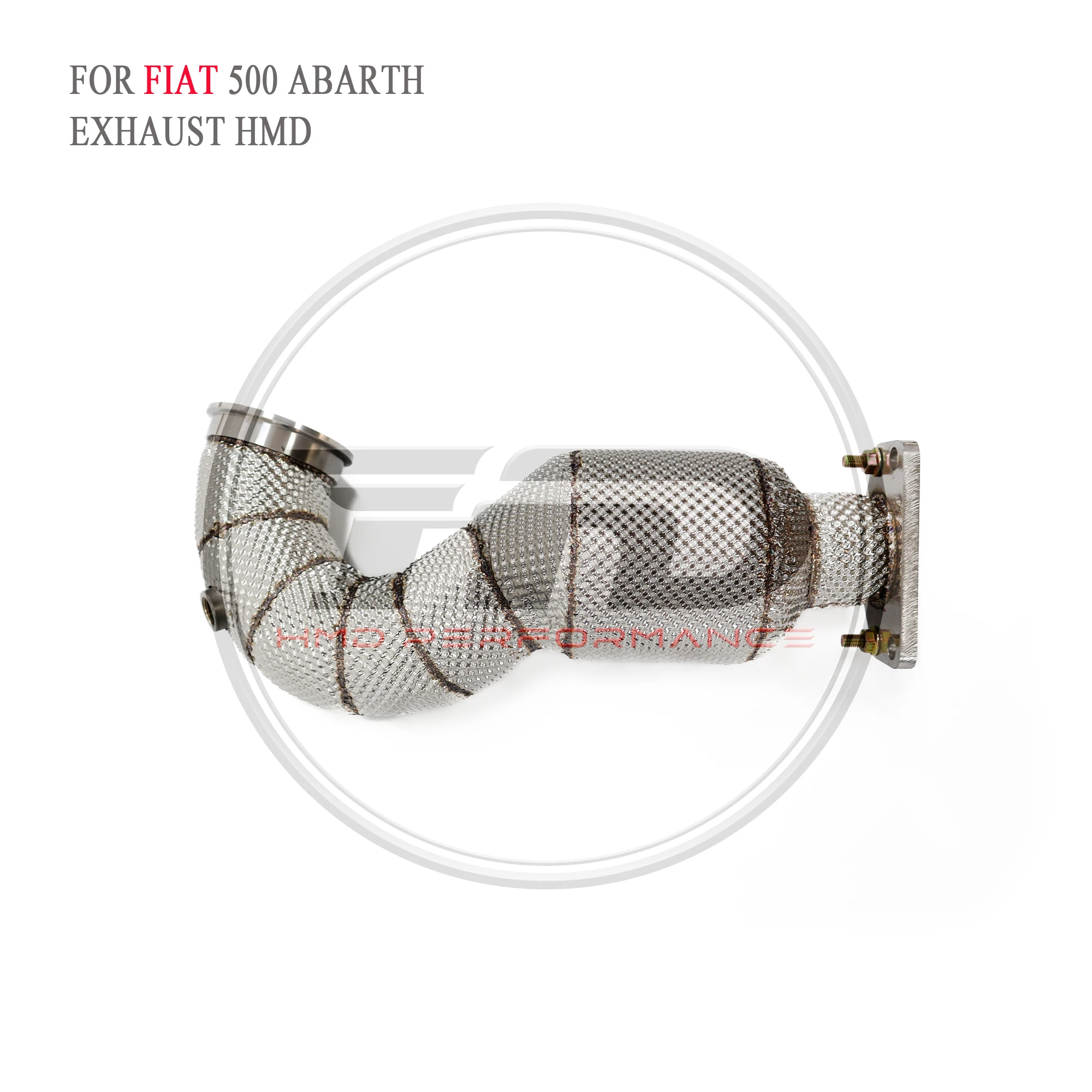 

High Flow Performance Downpipe for Fiat 500 HMD Exhaust System Abarth With Heat Shield Racing Pipe