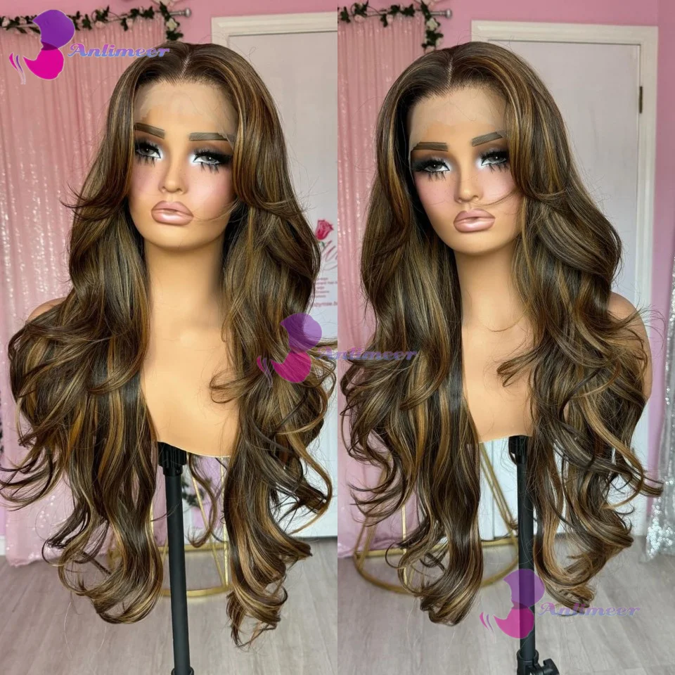 Brazilian Remy Glueless #4/30 Highlight Wig Human Hair Body Wave Preplucked Glueless 360 Full Lace Wigs 5x5 Silk Top Wigs