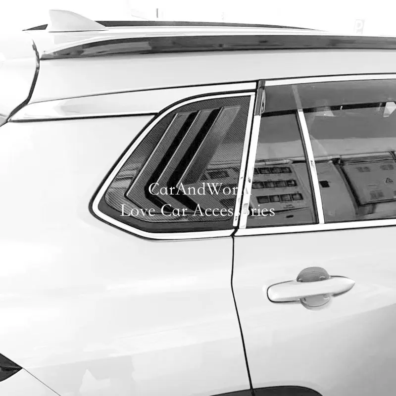 

Black Chrome Rear Window Triangle Shutters Frame Pillar Trim Cover Decoration Car Accessories For Toyota Corolla Cross 2021-2024