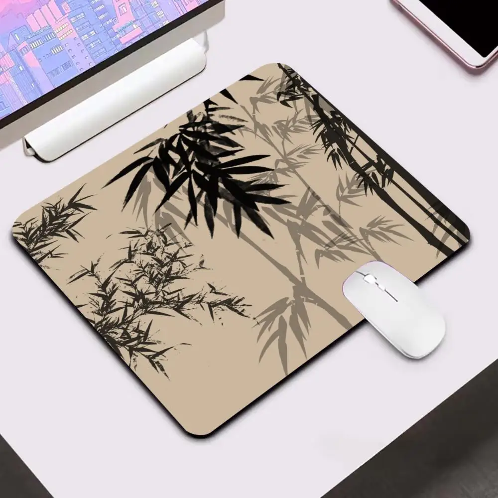 الخيزران الغابات الفن ماوس الوسادة ألعاب الكمبيوتر حصيرة مكتبية مربع الألعاب مكتب الملحقات البساط ماوس 45x40 سنتيمتر الكمبيوتر لوحة المفاتيح الجدول الحصير #3