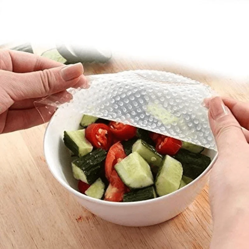 Cubierta de seguridad Cubierta de Ramen Envolturas de alimentos, Bolsas de envoltura de Saran para mantenimiento fresco de alimentos multifunción Envolturas de alimentos de silicona reutilizables Cubierta de sellado