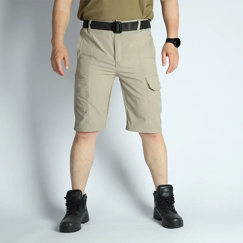 Sneldrogende Broek Heren Afneembare Broekspijpen Elastische Ademende Broek Outdoor Sport Multi-Pocket Cargo Broek Nieuw