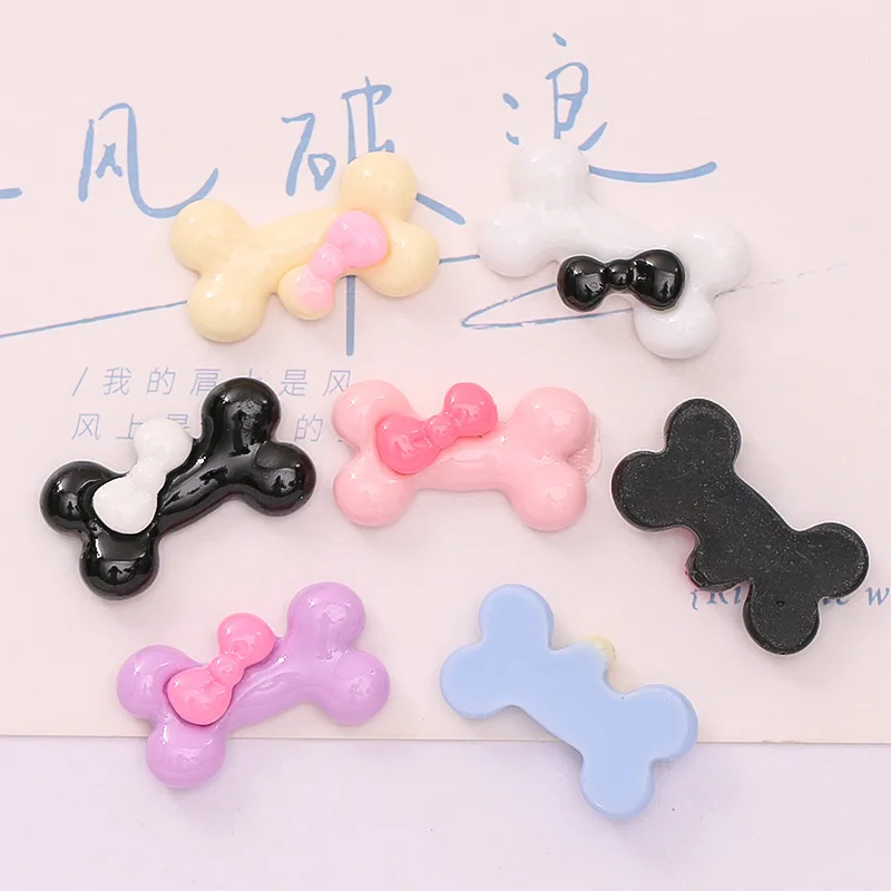 100pcs Kawaii Resin Simulation Cartoon Dog Bone Dog Food DIY Home Decor Miniature Fairy Garden Decoration Dollhouse Accessories