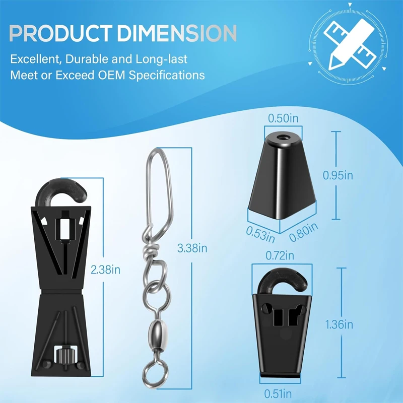 Marine Fishing Line Terminator Downrigger Accessory for Cannon Downriggers, Downrigger Terminal Kit for Boat Fishing, 6 Pcs/Set