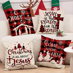 4PCS/set Christmas Pillow Case Santa Claus Cute Snowmen Christmas Cushion Sofa Pillow Case Bedroom Decoration Cushion Case