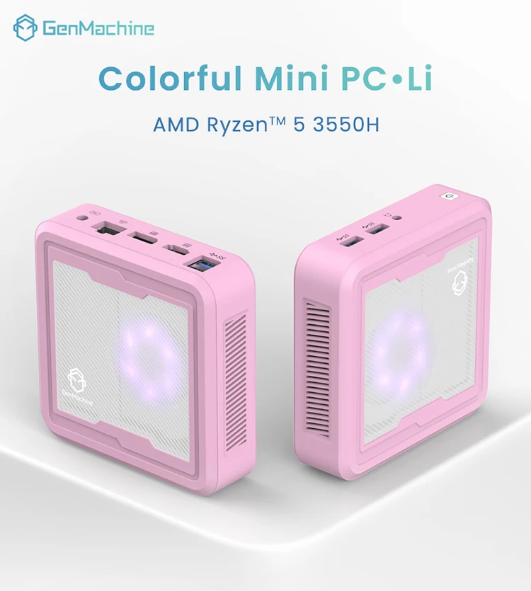GenMachine Мини-ПК Ryzen 3550H Игровой настольный компьютер WIFI5 HD Windows 11 Pro Для Ryzen Красочное офисное и домашнее освещение 4K hi GenMachine Мини-ПК Ryzen 3550H Игровой настольный компьютер WIFI5 HD Windows 11 Pro Для Ryzen Красочное офисное и домашнее освещение 4K hi