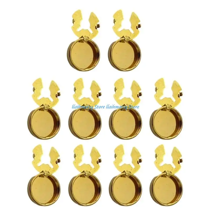573B 10pcs Brass Round Button Cover Metal Cufflinks Formal Shirt Brass Cuff Links Imitation Cuff