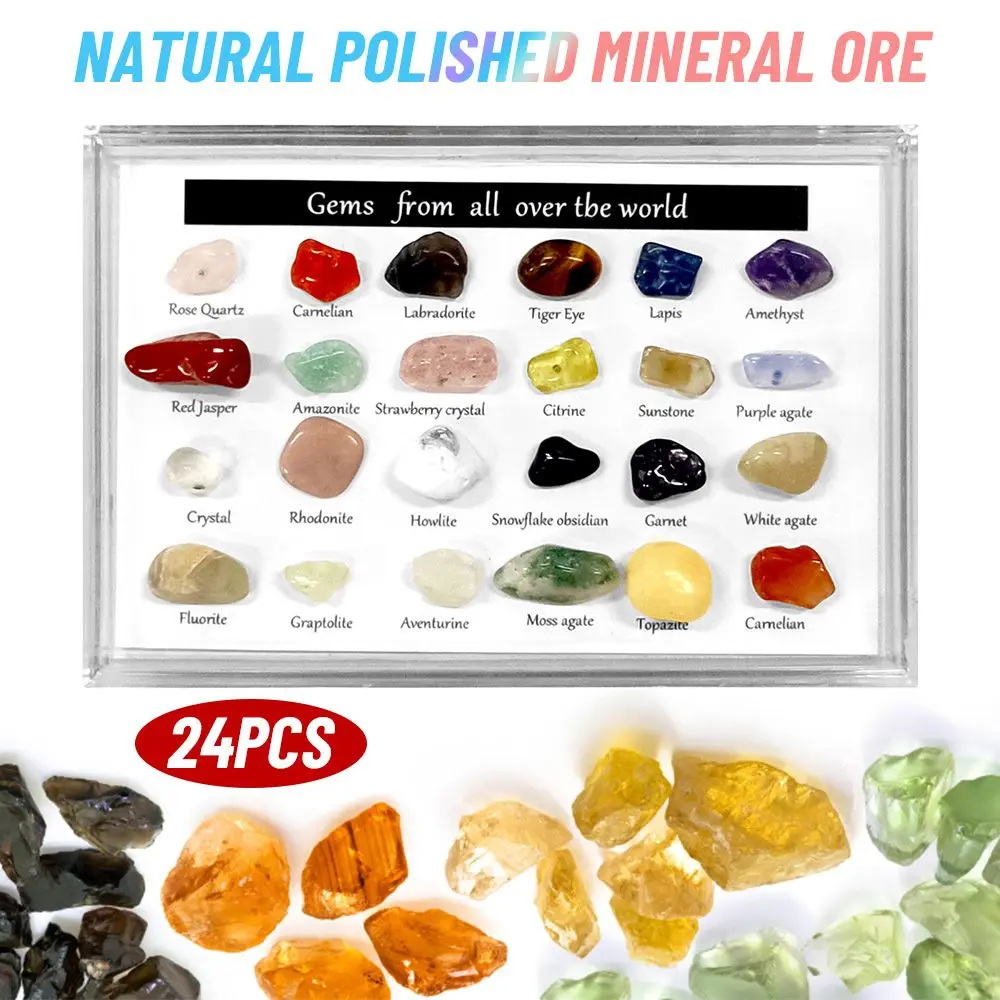 Декоративная коллекция необработанных драгоценных камней, образцы минералов, кварцевые целебные кристаллы, стиль Южной Азии